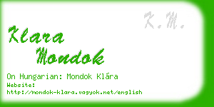 klara mondok business card