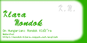 klara mondok business card